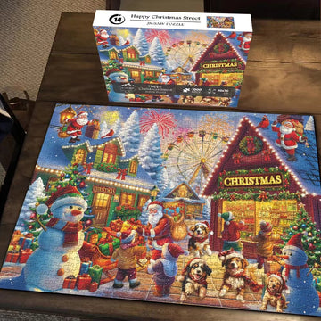 Happy Christmas Street Jigsaw Enigini 1000 pezzi